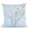Silver Foil Algae I On Blue Throw Pillow By World Art Group