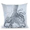 Silver Foil Octopus Ii On Blue Wash Throw Pillow By World Art Group