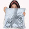 Silver Foil Octopus Ii On Blue Wash Throw Pillow By World Art Group