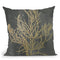 Gold Foil Algae Iii On Black Throw Pillow By World Art Group