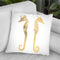 Gold Foil Seahorses Throw Pillow By World Art Group