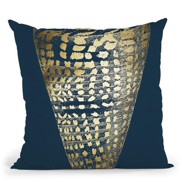 Gold Foilell I On Cobalt Throw Pillow By World Art Group