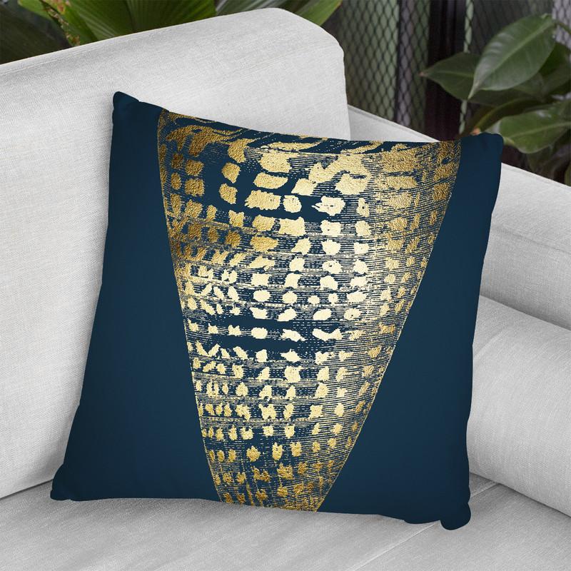 Gold Foilell I On Cobalt Throw Pillow By World Art Group