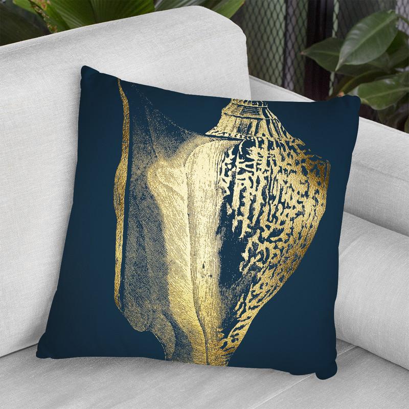 Gold Foilell Iii On Cobalt Throw Pillow By World Art Group