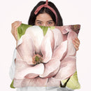 Blush Magnolia Ii Throw Pillow By World Art Group