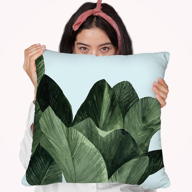 Celadon Palms I Throw Pillow By World Art Group