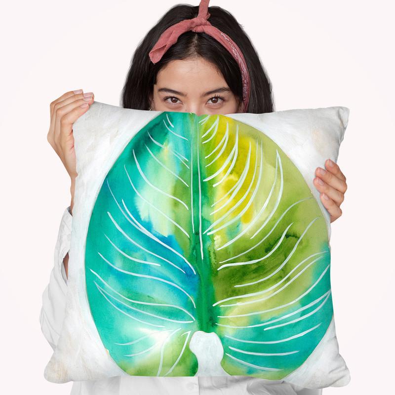 Ocean Side Palms I Throw Pillow By World Art Group