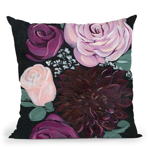 Dark & Dreamy Floral Ii Throw Pillow By World Art Group