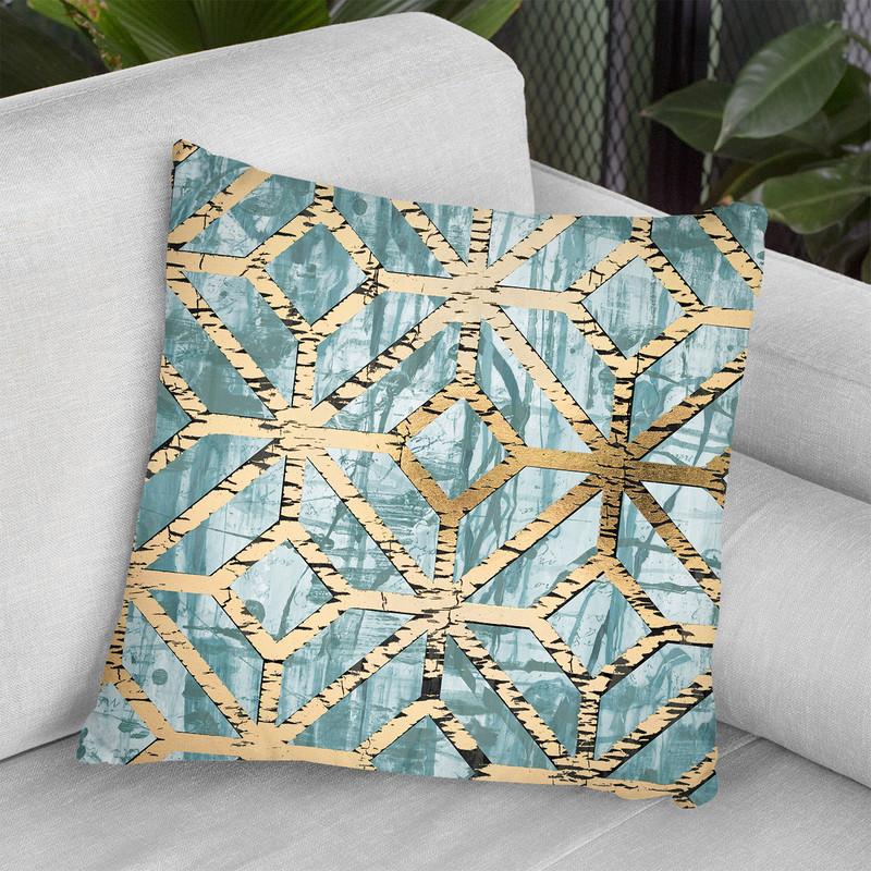 Gilded Geometrics Ii Throw Pillow By World Art Group
