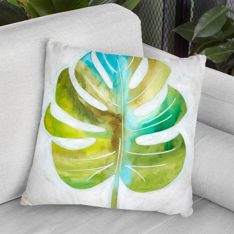 Ocean Side Palms Iii Throw Pillow By World Art Group