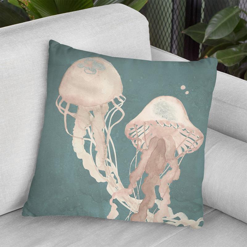Jellyfish Dance I Throw Pillow By World Art Group