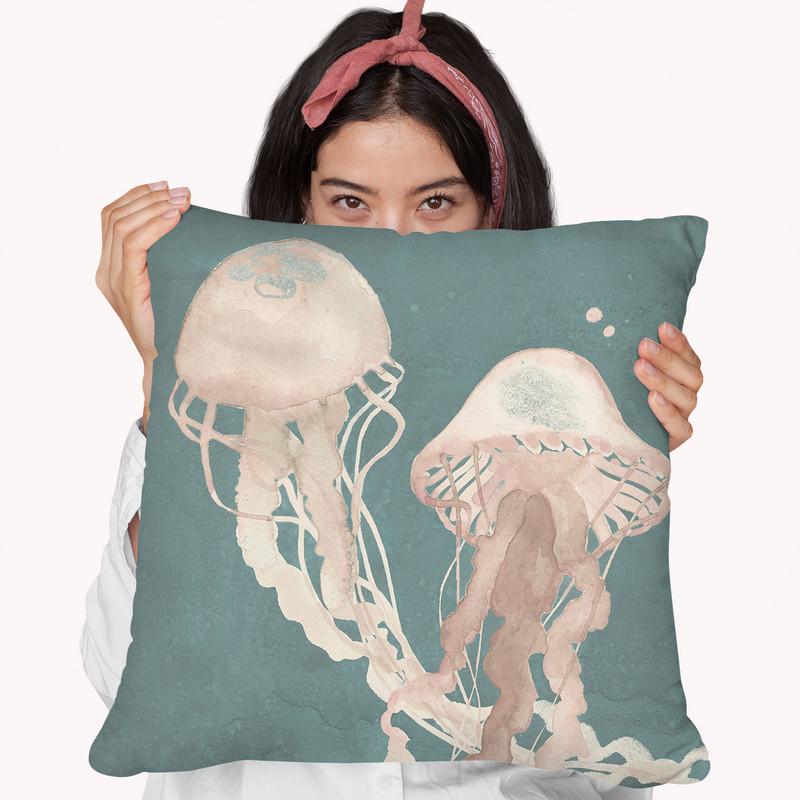 Jellyfish Dance I Throw Pillow By World Art Group