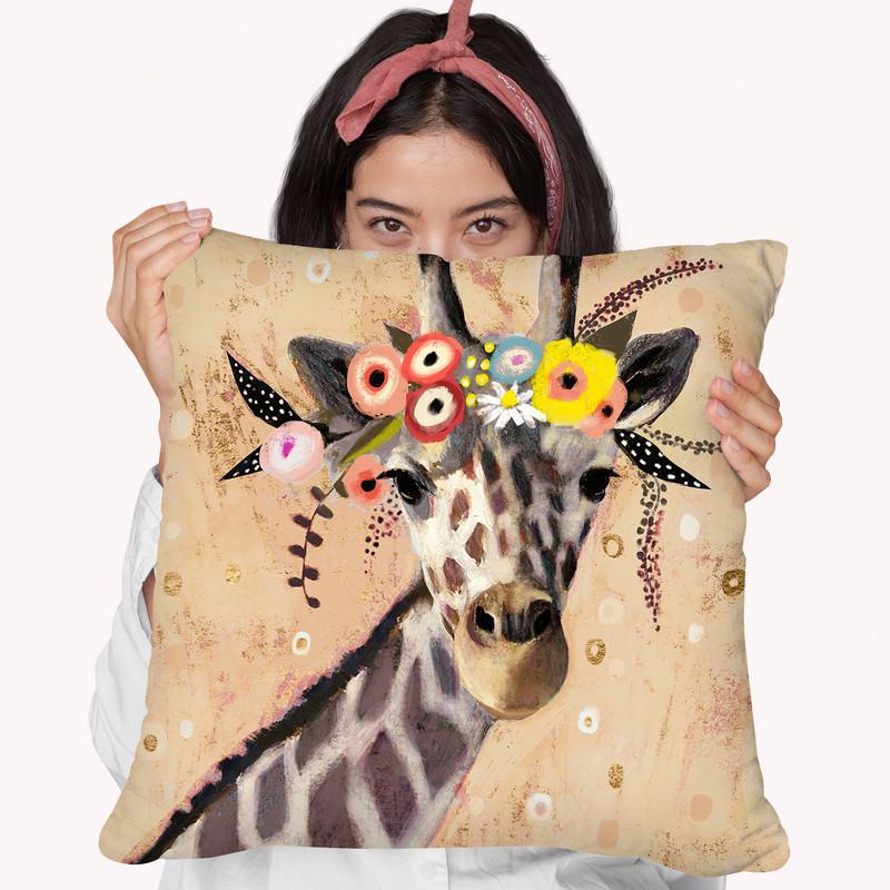 Klimt Giraffe Ii Throw Pillow By World Art Group