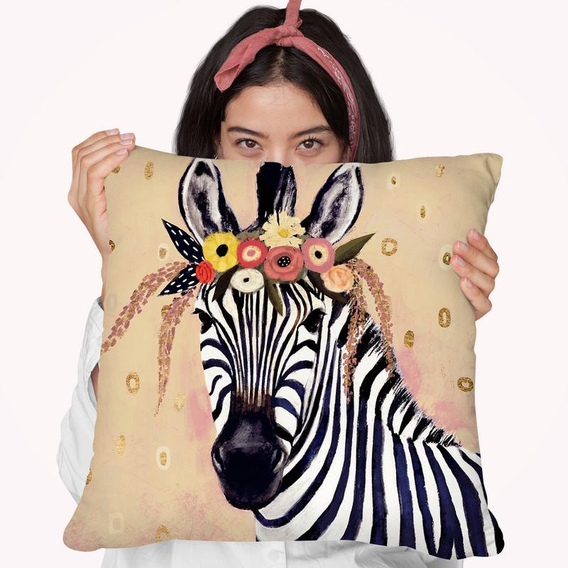 Klimt Zebra Ii Throw Pillow By World Art Group