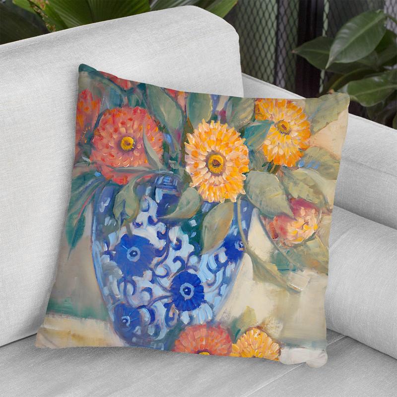 Oriental Bouquet I Throw Pillow By World Art Group