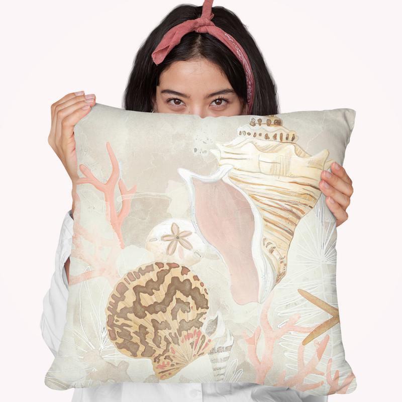 Shell Collector Fresco I Throw Pillow By World Art Group