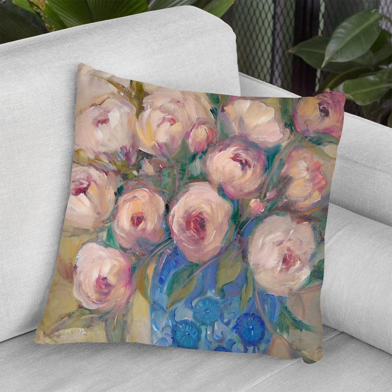 Oriental Bouquet Ii Throw Pillow By World Art Group