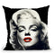Red Lips Marilyn In Black Throw Pillow By World Art Group