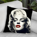 Red Lips Marilyn In Black Throw Pillow By World Art Group