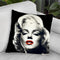 Red Lips Marilyn In Black Throw Pillow By World Art Group