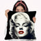Red Lips Marilyn In Black Throw Pillow By World Art Group