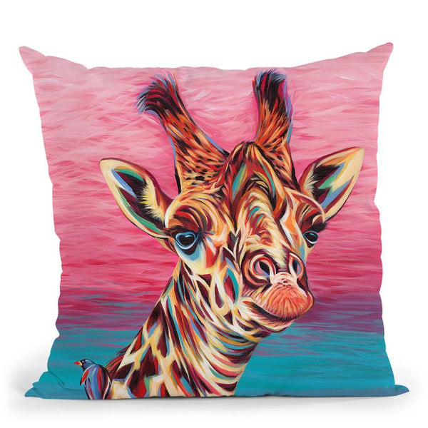 Sky High Giraffe I Throw Pillow By World Art Group