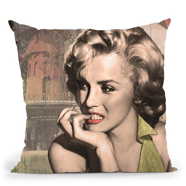 The Thinker Red Lips Throw Pillow By World Art Group