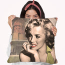 The Thinker Red Lips Throw Pillow By World Art Group