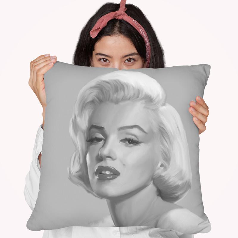 True Blue Marilyn Throw Pillow By World Art Group
