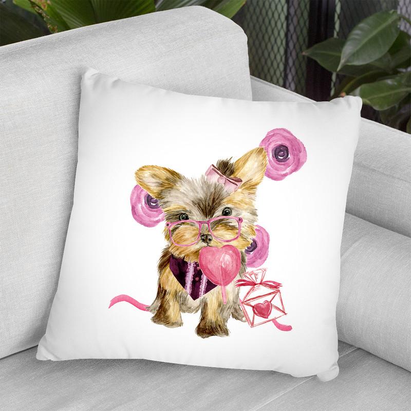 Valentine Puppy Vi Throw Pillow By World Art Group