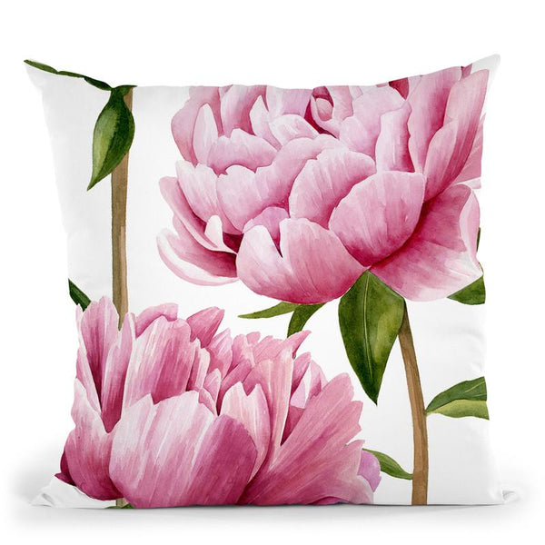 Winsome Peonies I Throw Pillow By World Art Group