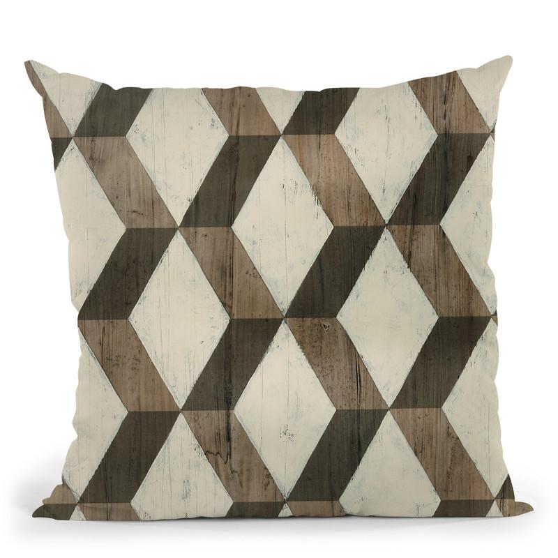 Driftwood Geometry I Throw Pillow By World Art Group