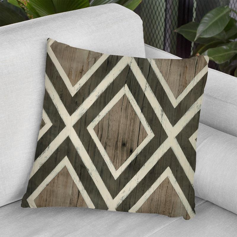 Driftwood Geometry Ii Throw Pillow By World Art Group