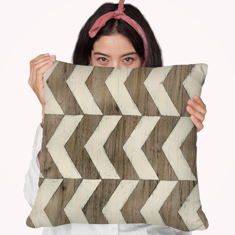 Driftwood Geometry Iii Throw Pillow By World Art Group