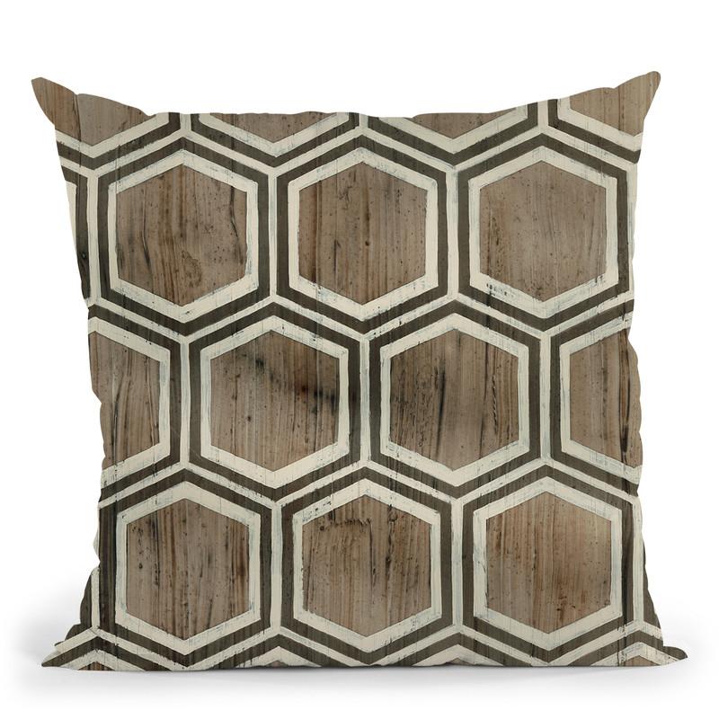 Driftwood Geometry Iv Throw Pillow By World Art Group