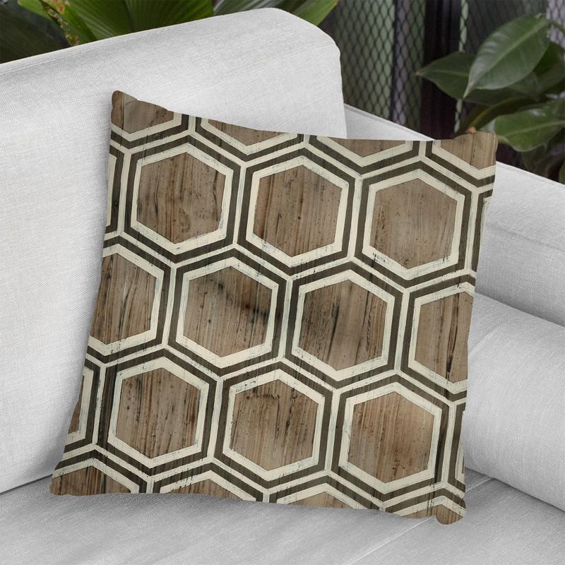 Driftwood Geometry Iv Throw Pillow By World Art Group
