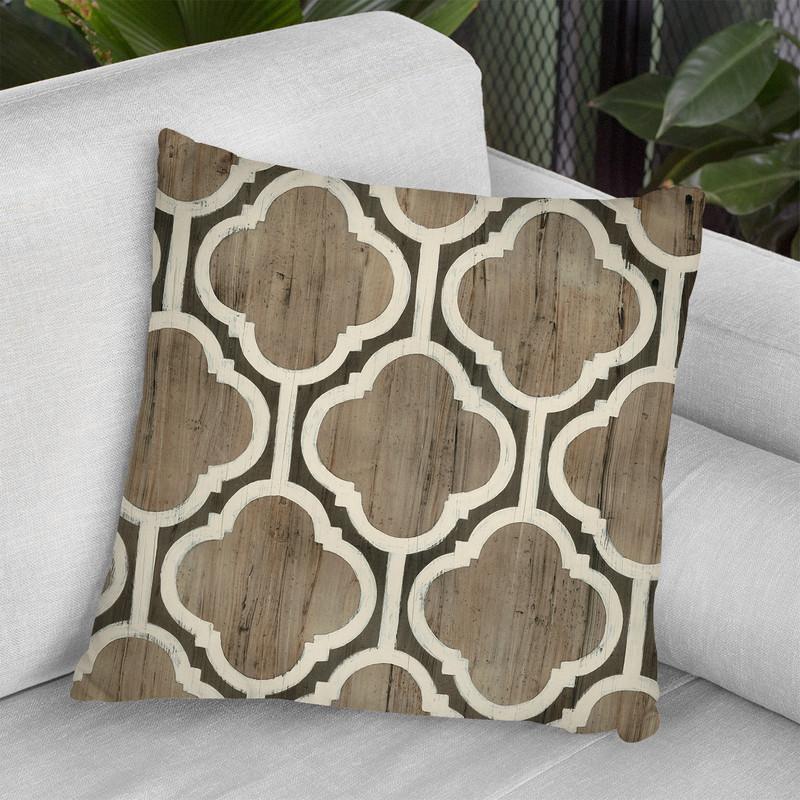 Driftwood Geometry Vi Throw Pillow By World Art Group