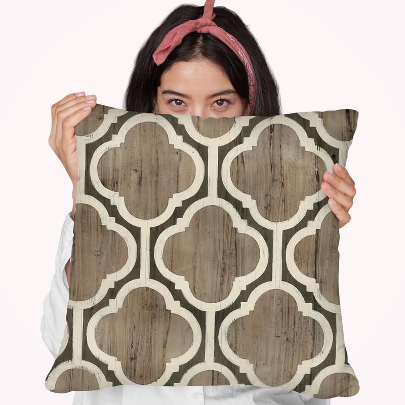 Driftwood Geometry Vi Throw Pillow By World Art Group