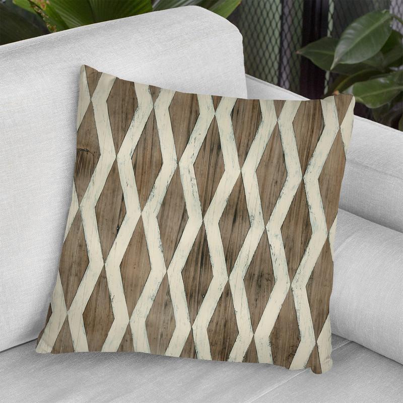 Driftwood Geometry Viii Throw Pillow By World Art Group