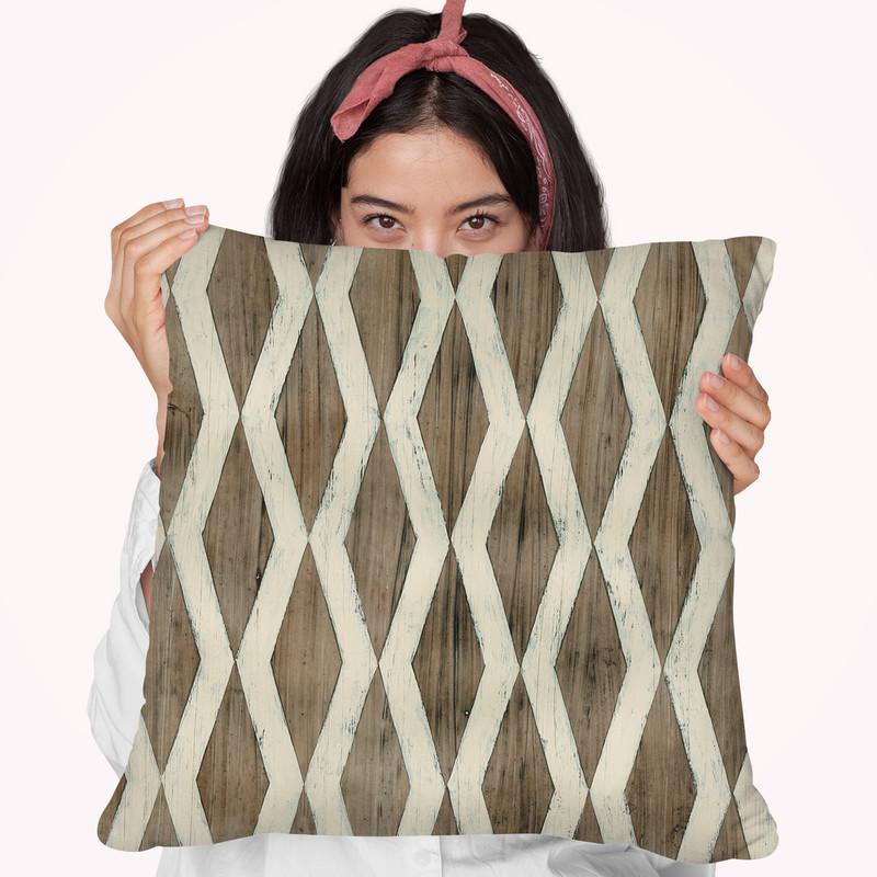 Driftwood Geometry Viii Throw Pillow By World Art Group