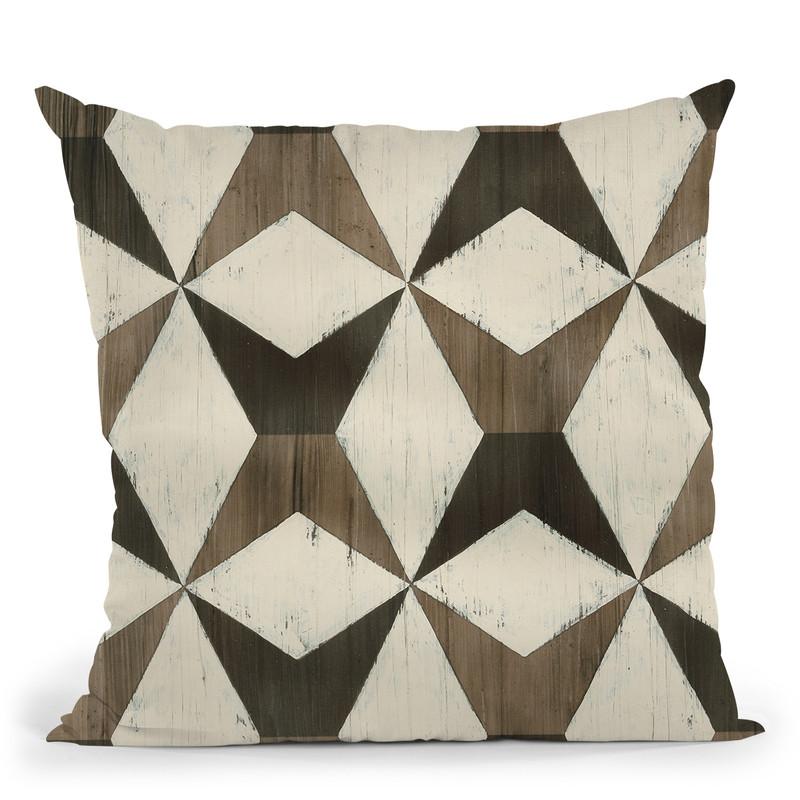 Driftwood Geometry Ix Throw Pillow By World Art Group