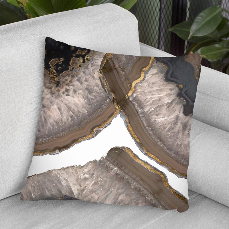 Neutral Agates Ii Throw Pillow By World Art Group