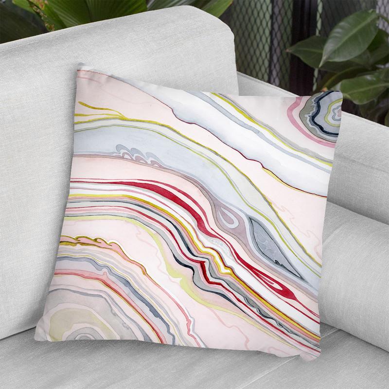 Watercolor Marbling Ii Throw Pillow By World Art Group