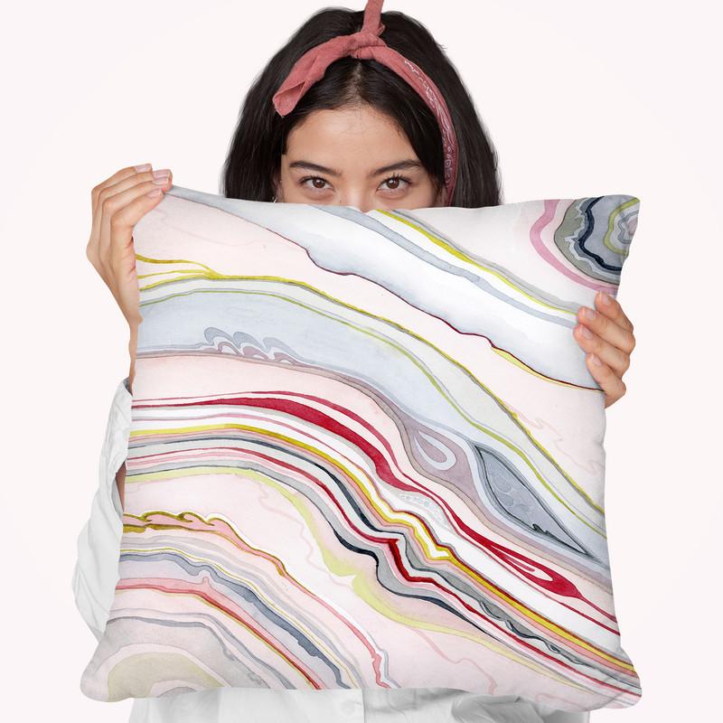 Watercolor Marbling Ii Throw Pillow By World Art Group