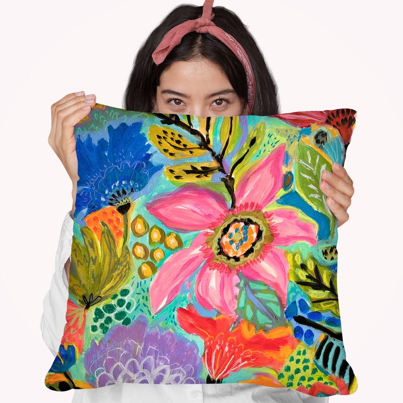Secret Garden Floral Ii Throw Pillow By World Art Group