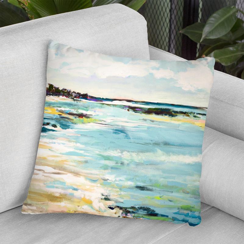 Beach Surf Iii Throw Pillow By World Art Group