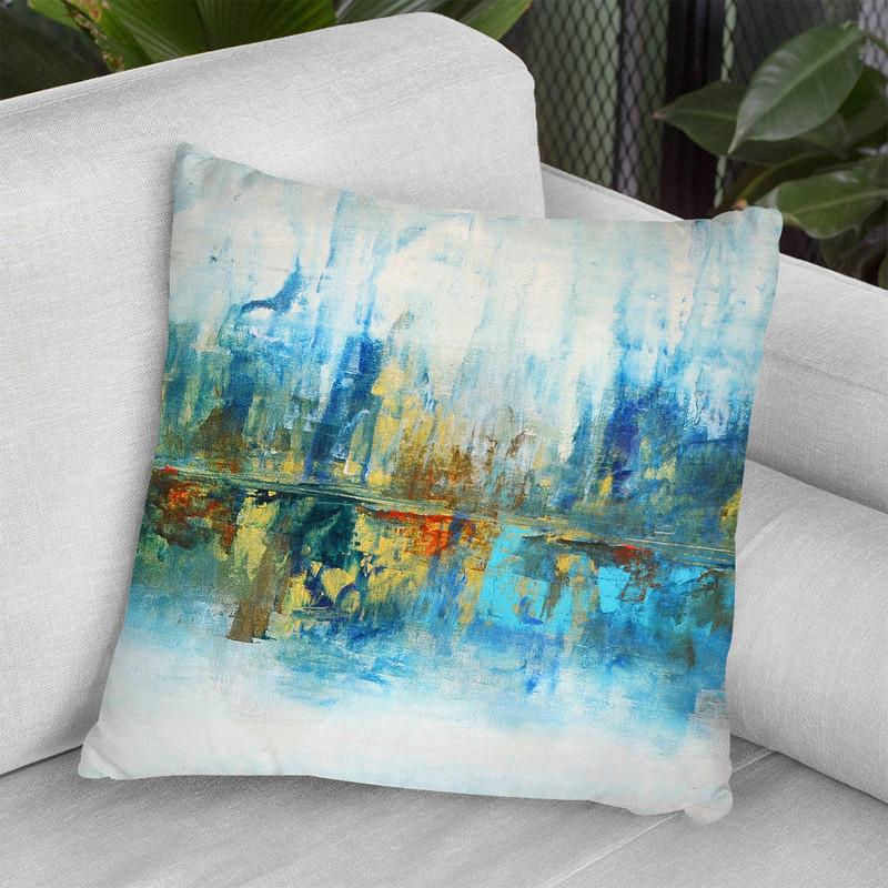 Aqua Azul I Throw Pillow By World Art Group