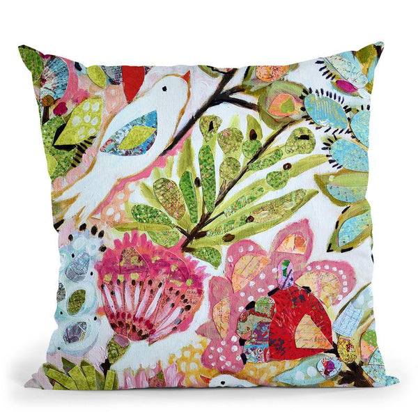 Paper Birds I Throw Pillow By World Art Group