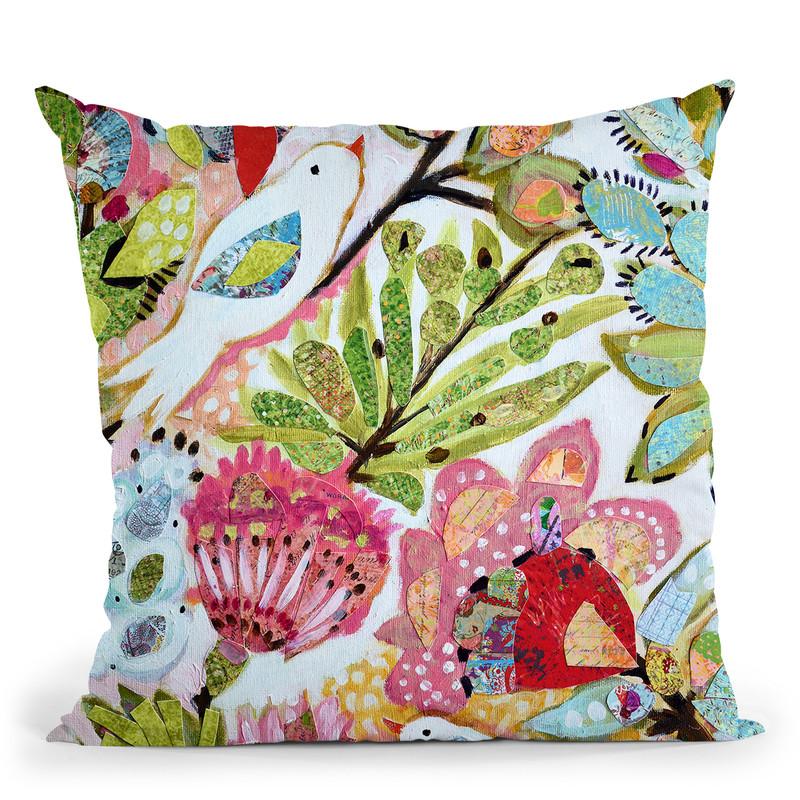Paper Birds I Throw Pillow By World Art Group