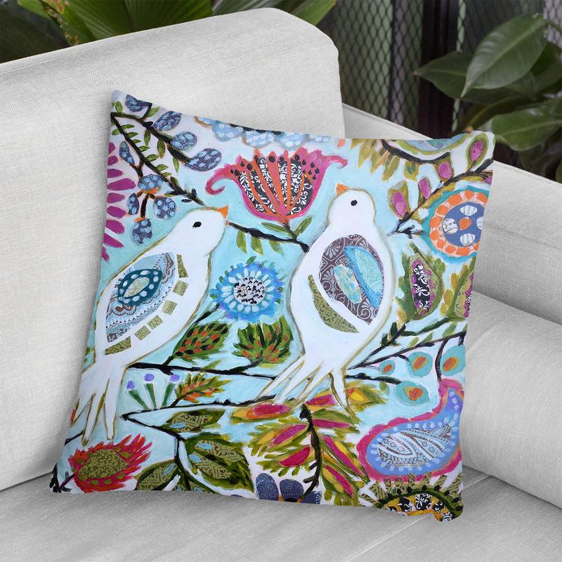 Paper Birds Ii Throw Pillow By World Art Group